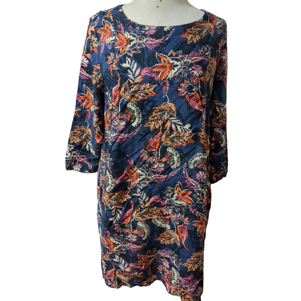 Size 10 Oakridge navy blue floral women's dress #22